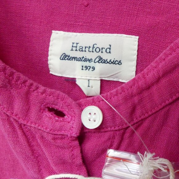 Hartford 100% Linen Richa Dress Fushia Pink Maxi Button Down Shirt Dress Size S - Picture 6 of 13